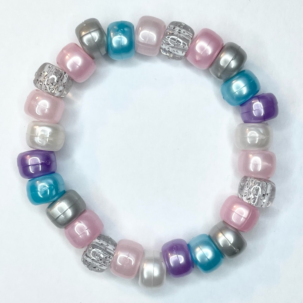 Princess Bracelet Pony Beads Shimmer Sparkle Pastel Beaded Stretchy